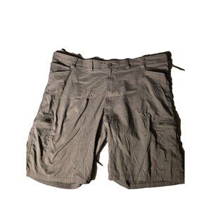 Wrangler Mens Gray Shorts Cargo Big & Tall Stretch Waist 48 Zip Pockets